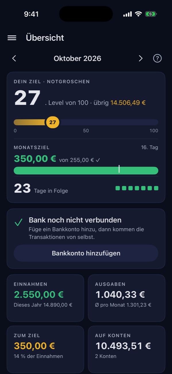 Übersicht auf dem Handy